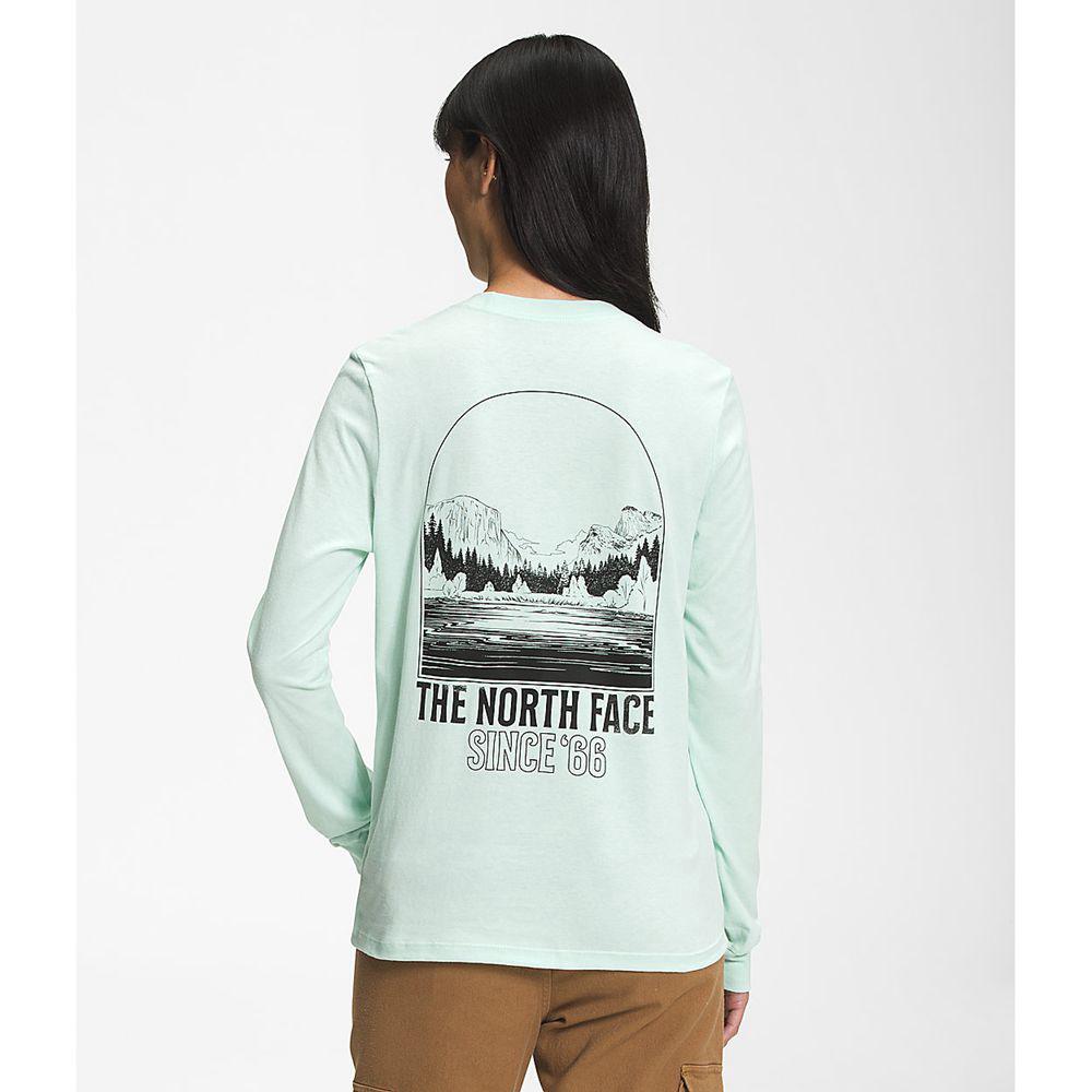 The North Face Long Sleeve Mountain Peace Γυναικεια Μπλούζα Με Μακρύ Μανίκι - Τυρκουάζ (ESZQ71539)